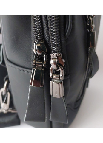 Сумка слинг мужской из гладкой натуральной кожи средний черный No Brand (372012705)