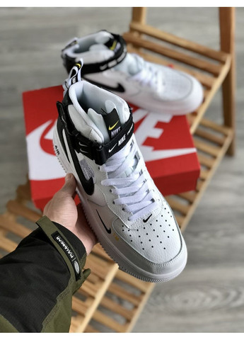 Білі Осінні кросівки чоловічі nike air force 107lv8 ultra high white найк аір форс 1 преміум No Brand