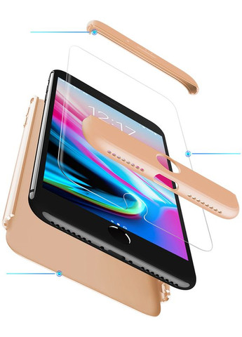 Чехолнакладка 3 in 1 Hard PC Case Apple iPhone 7 Plus/8 Plus Gold GKK (301467124)