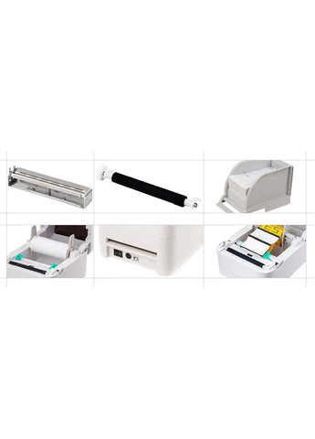 Термопринтер для друку етикеток на термопапері з регульованими датчиками 215х178х155 мм (481179-Prob) Білий Unbranded (356104215)