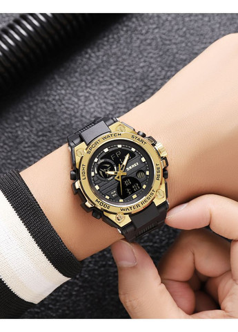 Часы 2360BKGD черные золотые спортивные кварцевые для мужчин с будильником и хронографом ProDobro (367266682)