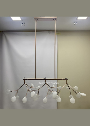 Рожево-золота люстра з білими пелюстками на 27 ламп Petals (918-LP264-27 RS+WH) No Brand (370069544)