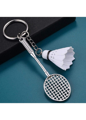 Брелок для ключів Бадмінтон спортивний металевий Білий 99_7_0_1C No Brand (367738723)