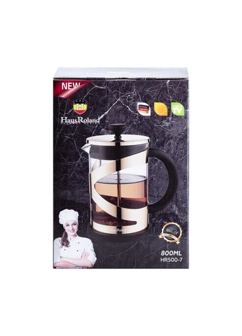 Чайник прозрачный заварочный с френч-прессом 800 мл Золотой HP33540PGL TS Kitchen (386088025)