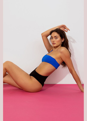 Комбинированный летний черно-синий сплошной купальник - shine kari shop atelier черный-электрик (183sw-21br-blna) Ova Ova Brand