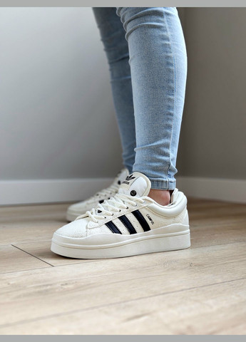 Кросівки жіночі і чоловічі Adidas Campus x Bad Bunny White | Адідас Кампус х Бед Бані білі No Brand білі демісезони (307397783)