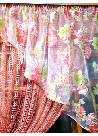 Занавес готова короткая Фаина терракот пион правая No Brand (372134070)