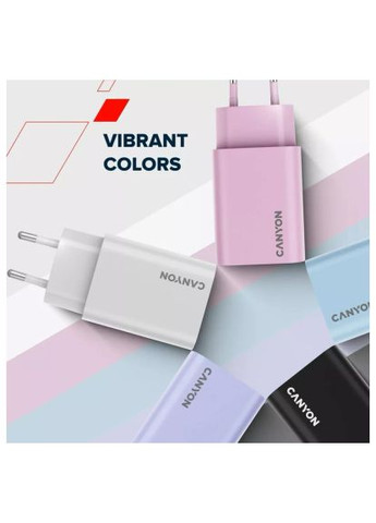 Зарядний пристрій Canyon (CNE-CHA30CLPU) VAG 30CL OnCharge USB-C PD30W Purple (370019374)