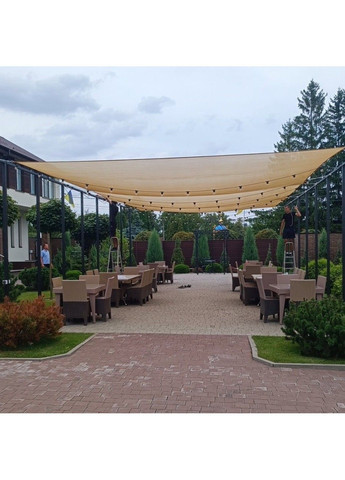 Тент навіс затінюючий квадратний 3х3м Сітка (Бежевий) No Brand (332637287)