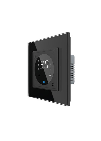 Розумний Wi-Fi терморегулятор (термостат) сенсорний програмований для водяної теплої підлоги, чорний скляний Livolo (371777353)