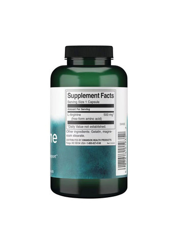 Комплекс амінокислот L-Arginine 500mg - 200 caps Swanson (364201268)