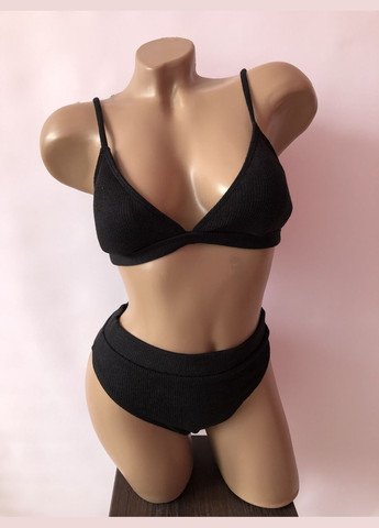 Черный летний женский раздельный купальник. No Brand