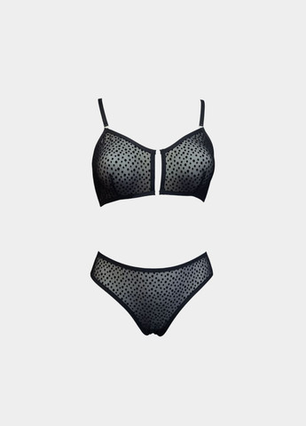 Чорний демісезонний комплект жіночої білизни Handmade Бра та сліпи