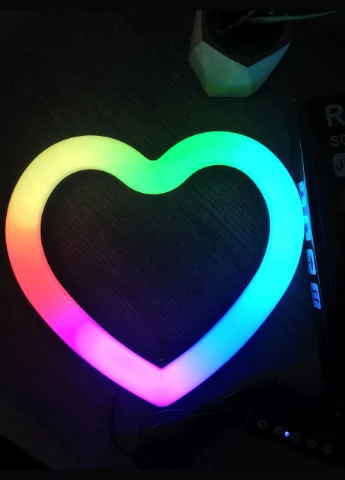 Кільцева лампа Серце 26 см RGB JM26-10 кольорова + штатив 2,1м Ring Light (351359190)