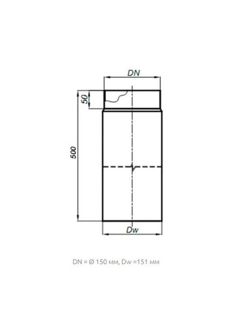 Труба 0,5м на дымоход Ø 150 черная сталь 2 мм Darco (370385880)