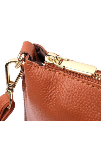 Універсальна жіноча сумка-клатч з двома ременями з натуральної шкіри 22645 Руда Vintage (297957413)