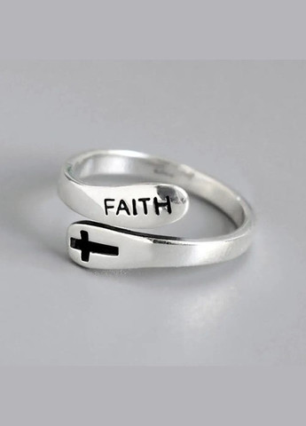 Кольцо минималистическое с крестом и надписью Вера Faith размер регулируемый Fashion Jewelry (289355688)