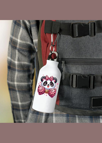 Фляга (бутылка) для воды с карабином Детская #011 500 мл Белый No Brand (323639455)