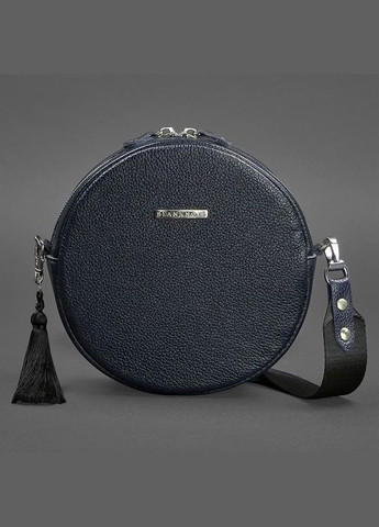 Кругла шкіряна жіноча сумочка Tablet темно-синя (A-026888) BlankNote (327874293)