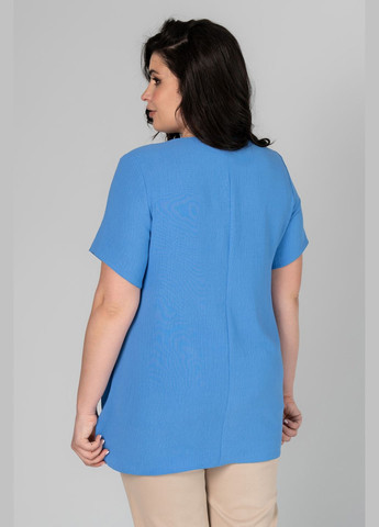 Бирюзовая блуза прямого силуэта декорирована двумя планками с пуговицами all posa (ap101968p) A'll Posa