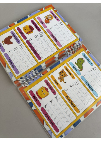 Книжечка на липучках "Англійська абетка для дітей із прописами " No Brand (370952788)