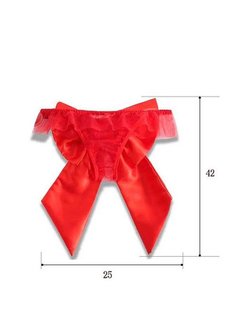 Красный демисезонный сексуальные трусики с бантом - красное эротическое бельё -