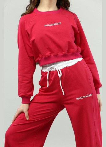 Розовый демисезонный костюм (свитшот, брюки) подростковый брючный IRmAS оверсайз