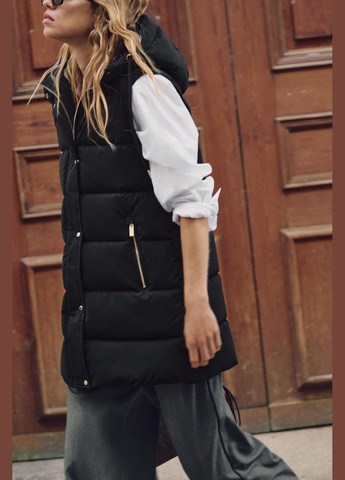 Довгий стьобаний жилет Zara (345643786)