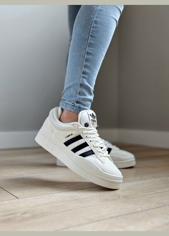Кросівки жіночі і чоловічі Adidas Campus x Bad Bunny White | Адідас Кампус х Бед Бані білі No Brand білі демісезони (307397783)