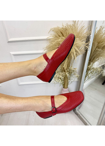 Жіночі балетки жіночі шкіряні з перфорацією. колір червоний. 39 розмір Vasha para | червоні (353828488)