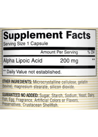 Alpha-Lipoic Acid 200 mg 60 Caps Mason Natural (288050767)