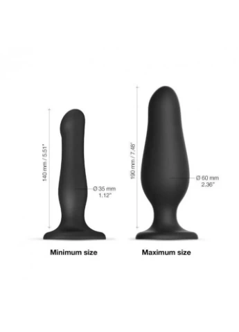Анальна пробка з накачуванням нереалістична чорна, 19 х 6 см Strap-On-Me (383066897)