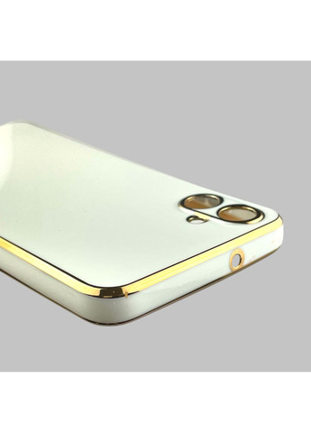 Чохол для Galaxy A05 (SM-A055) жіночий із золотою окантовкою із захистом камери на самсунг а05 білий Samsung (366018940)