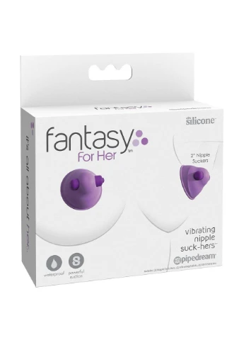 Помпы для сосков с вибрацией Fantasy For Her из силикона, фиолетовые Pipedream (328962371)