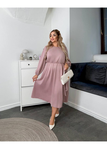 Пудровое женское платье с поясом Osoblyva