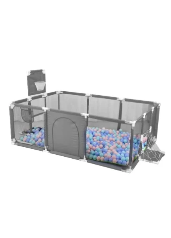 Детский игровой манеж RIAS RT-82 с баскетбольным кольцом и воротами 120x180 см Grey (3_07679) No Brand (395882393)