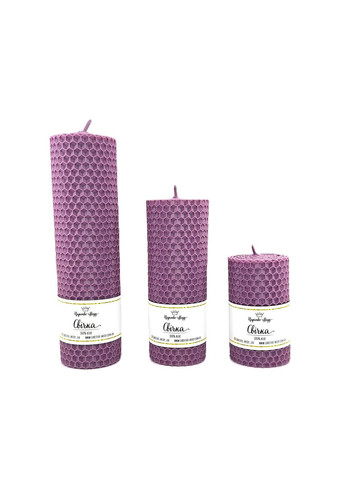 Набір свічок з вощини 8,5 см, 13 см, 17,5 см бузковий. Царство Меду (324627739)