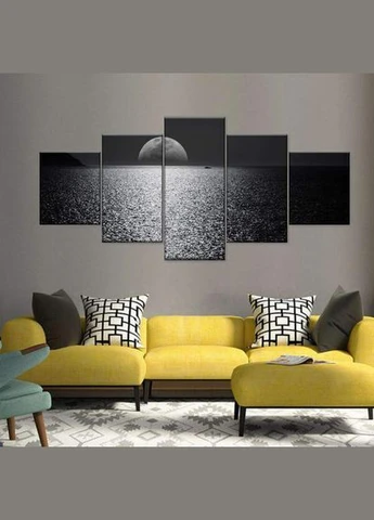 Модульна картина з п'яти частин Місячна поверхня 112x48 см (M5_M_83) Art Studio Shop (379847468)