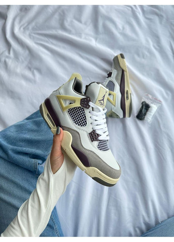 Бежеві Осінні кросівки чоловічі nike air jordan 4 white beige bordo найк аір джордан No Brand