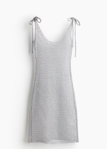 Серебряное пляжное платье H&M однотонное