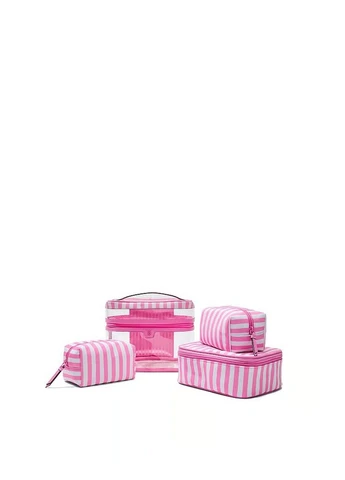 Косметичка 4-Piece Makeup Bag Pink Stripe Victoria's Secret (393973587)