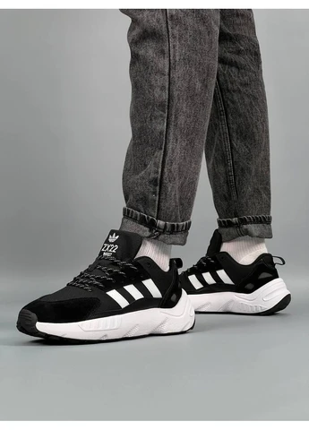 Белые летние кроссовки adidas zx 22 boost black white адидас зх 22 No Brand