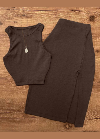 Коричневий літній жіночий комплект двійка Avanti