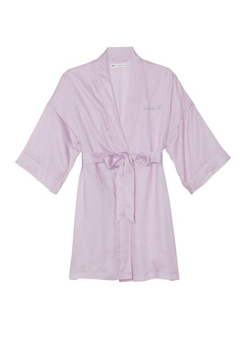 Атласный халат Short Robe короткий M/L лиловый Victoria's Secret (282964846)