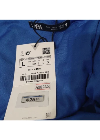 Боди синее на одно плечо с драпировкой, L Zara (400786536)