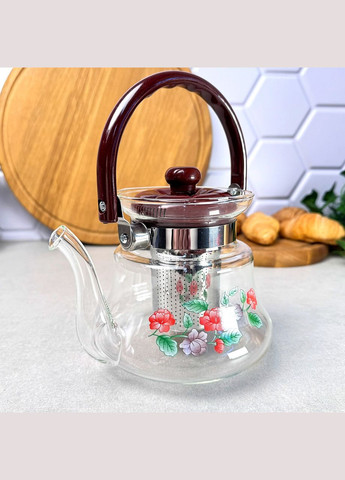 Чайник скляний заварювальний 800 мл 1041 А-П A-Plus (317048749)