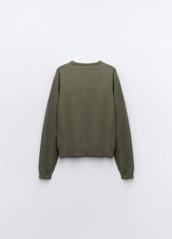 Серо-зеленый демисезонный свитер Zara