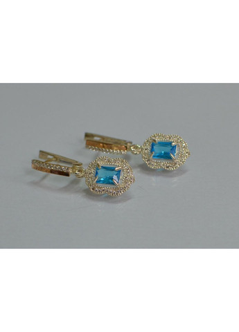 Срібні сережки з золотими вставками Silver Style (367112681)