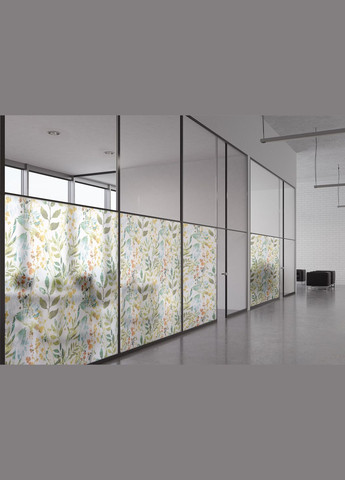 Матирующая матовая пленка на окна и зеркала Листья самоклейка на стекло 1 метр погонный Zatarga (324218719)