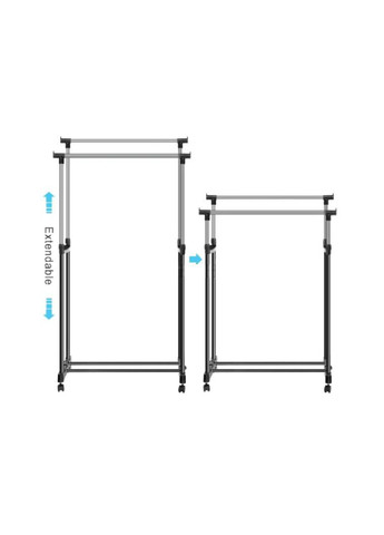 Пересувна підлогова вішалкастійка Double Pole на колесах (регульована) No Brand - (362376166)